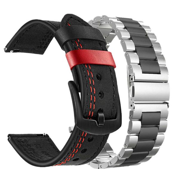 Correa de 18mm 20mm 22mm para Ticwatch Pro 2020/pro 3 Gps/e2/s2 correa de reloj inteligente correas de cuero para Ticwatch e Tic Watch 2 C2 Correa H0915
