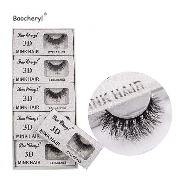 18mm 3D Faux vison cils extra long vison cils gros volume dramatique cils bande épais faux cils