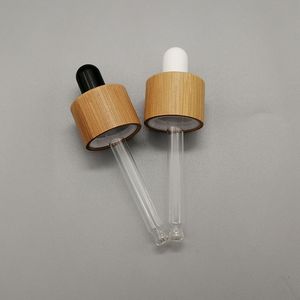 18mm cosmetische glazen fles druppelaar cap ecofriendly houten bamboe cover pipetterende deksel essentiële olie flessen top 18/415