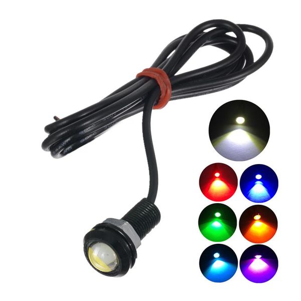 18mm Eagle Eye Led Blanc Rouge Bleu Ambre 9w Feux Diurnes Voiture Moto DRL Accessoires De Voiture Marqueur Lumière Brouillard Lampe De Secours Lumière