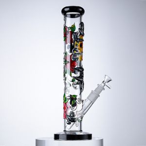 18 mm Junta hembra Tubo recto Cachimbas Gruesas Bongs únicos Artesanía Perc Percoladores Aceite Dab Rigs Accesorios para fumar con tazón GID17