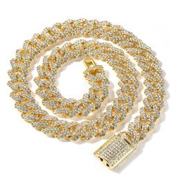 18mm hip hop cubana link chain colar 18k real banhado a ouro aço inoxidável moda colar de metal para men213p