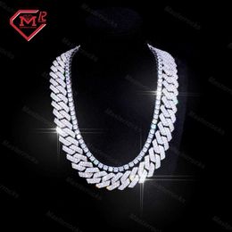 18mm Iced Out Chain China Hip Hop Jewelry 925 Sterling Silver Moissanite Diamond Vvs Cuban Link Chain