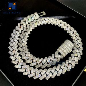 18mm Iced Out Sieraden Vergulde Messing Mannen Ketting Miami 5a + Cz Diamond Cubaanse Link Chain