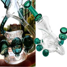 Reciclador Bong Beaker Base Dab Rigs Tubos de agua de vidrio para fumar Bubbler Bongs de agua únicos con un tazón de 14 mm