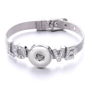 18mm Noosa acier inoxydable boucle LOVE accessoire bracelet bracelet bricolage transfert de chaleur imprimé bracelet