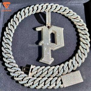 18mm Vvs Moissanite Chilled Diamond Chain Collier en argent 925 Sterling Silver Men's Necklace Miami Cuban Chain