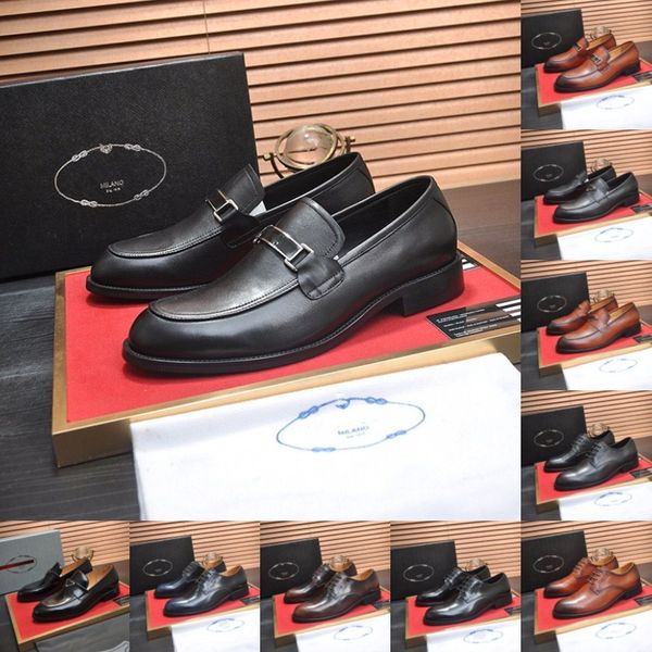 18modèle formel Oxfords chaussures habillées de luxe pour hommes blanc noir véritable vache en cuir verni affaires à lacets Wingtip Toe Brogue mariage hommes chaussures habillées de créateur