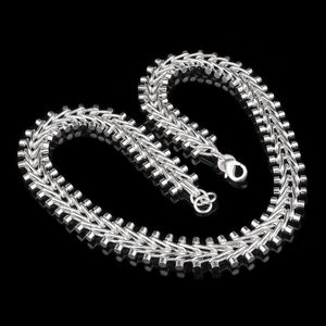 Gratis verzending 18nch verzilverde ketting 10 stks claviculaire ketting ketting 925 gestempeld voor vrouwen en mannen mode-sieraden