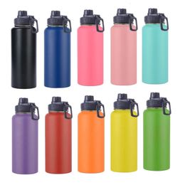 18oz 32oz 40oz dubbelwandige Hydroes roestvrijstalen waterfles met rietje deksel vacuüm geïsoleerde fles thermoskan voor sport 2L 240327