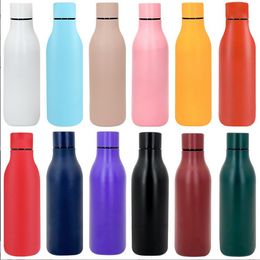 18oz 550 ml Nieuwe cola -vormige rechte waterflessen Vacu￼m ge￯soleerde reisbekers Dubbele muurde roestvrijstalen poeder gecoate cola vorm drink fles sporbekers dhl