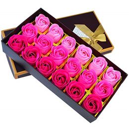 18 stks Kunstmatige Rose Bloemen Bad Zeep Rose Bloemblaadjes met Geschenkdoos voor Vrouwen Verjaardag Jubileum Huwelijk Valentijnsdag