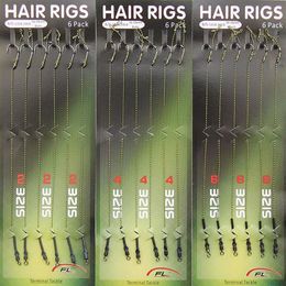 18 stks Karpervissen Haar Rigs Gevlochten Draad 8340 Koolstofstaal Haak Swivel Boilies Karper Rigs Karpervissen Accessoires261S