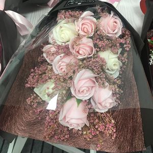 18 -stcs creatieve geurende kunstmatige soap bloemen roze boeket geschenkdoos simulatie rose valentijnsdag verjaardag cadeau decor