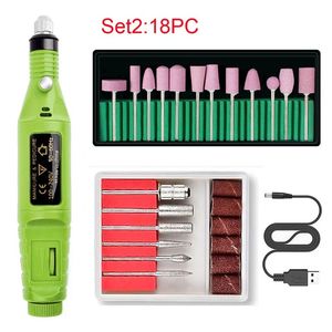 18 stks elektrische nagelboormachine set slijpapparatuur molen voor manicure machine pedicure sterke nagelpolijstgereedschap nagel- voor professionele nagelkunst