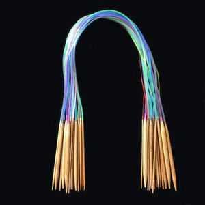 18-stcs Multicolor buis Cirkelvormige koolzuurhoudende bamboe cirkelvormige breaalingen 40 cm-120cm Haakhaak Set naaien gereedschap