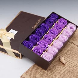 18-delige rozenbadzeep bloemblaadjesset met geschenkdoos voor bruiloft Valentijnsdag 4 style313b
