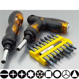 18 pièces de sécurité inviolable Torx Hex Star Bit Set support magnétique embouts de tournevis à cliquet ensemble de tournevis réglable télescopique Y337C