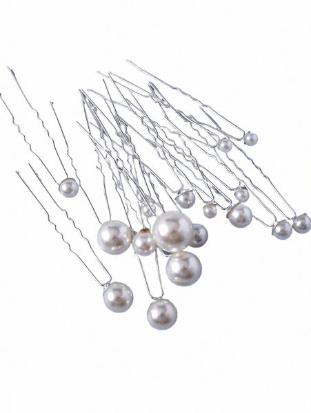 18pcs de la boda de imitación de la perla de pelo pernos nupciales perlas de pelo en forma de U Bobby Pins horquillas de oro del pelo nupcial Accories O0Kw #