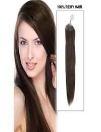 18quot 20quot 22quot 100g 2 brun foncé Silicone Micro Anneaux Boucle Extensions de Cheveux Indien Remy Humain Hair1158927