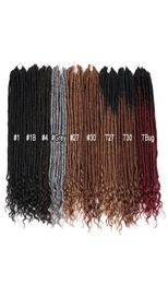 18quot Faux locs trenzas de crochet ombre diosa pelos de crochet extensión suave de trenzas sintéticas naturales dudas de cabello1030946