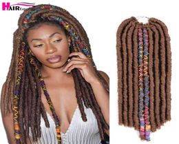 18quot Dreadlocks doux Crochet tresses cheveux déesse Faux Locs avec ligne de couleur Extensions de tressage synthétique Expo City 2206105198931