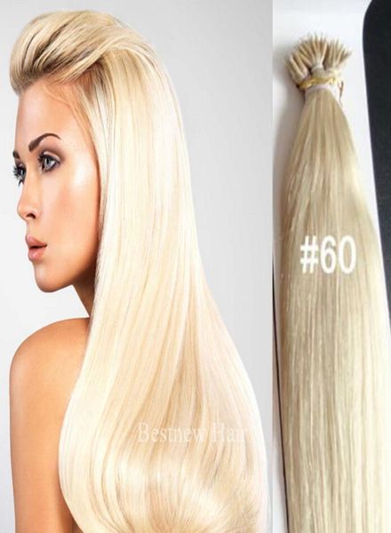 18quot20quot22quotNano Anneaux INDIEN REMY Extensions de Cheveux Humains 100gpk 100 perles 1gs Couleur 60 Nano Pointe INDIEN Remy Cheveux Nan4473245