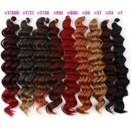 Extensions capillaires synthétiques au Crochet, 18 pouces, 9 couleurs, tresses profondes, à la mode, magnifiques, 8174697