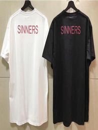 18SS Fashion High Quality Letter Printing Men Women Sinners Golden Print T-shirt Casual Cotton Tee Tee8327812