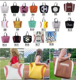 18style Baseball Sac Tote Canvas Handsbags Softball Football Basketball Print S Cotton Sports Soccer Handsbag GGA358711703175