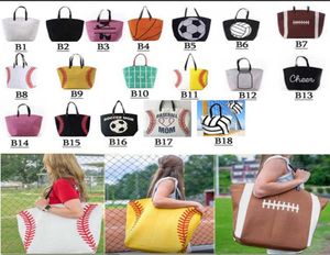 18style Baseball Sac Tote Canvas Handbags Softball Football Basketball Print S Cotton Sports Soccer Handbag GGA35871874746