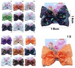 18 estilos Halloween Jojo Bows con clip accesorios para el cabello impresos de dibujos animados para niñas jojo hair Barrettes arcos Hair Bow 8inch headwear7290461