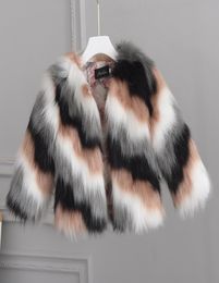 18t Kids Fur Coat veste imitation Fox Artificial Fur Grass High Quality En cuir en cuir faux hiver Bébé fille B4747476722