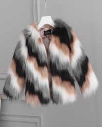 18t Kids Fur Coat veste imitation Fox Artificial Fur Grass High Quality En cuir en cuir faux hiver Bébé fille B4741419590