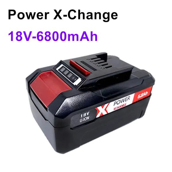 18V 6800mAh Haute capacité pour la batterie de lithium à changement X Power avec affichage d'alimentation à LED compatible