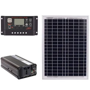 Freeshipping 18V20W Panneau solaire 12V / 24V Contrôleur 1500W Kit d'onduleur AC220V, adapté à l'économie d'énergie solaire extérieure et domestique P Kbgwo