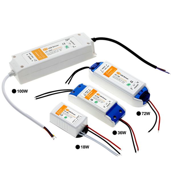 18W 36W 72W 100W DC12V transformateurs d'éclairage pilote de LED de haute qualité pour les lumières de bande de LED adaptateur d'alimentation 12V