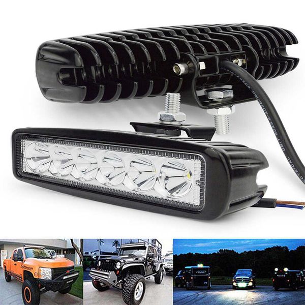 18W 6 LED 800LM lampe de travail pour moto voiture camion bateau tracteur lumière de travail hors route lampe de travail moto conduite lumières LED