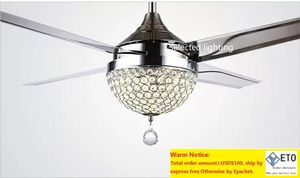 Ventiladores de techo de 18 W, luz cambiable, control remoto, 220 V, 110 V, luces de cristal, hoja de Metal para iluminación de decoración del hogar