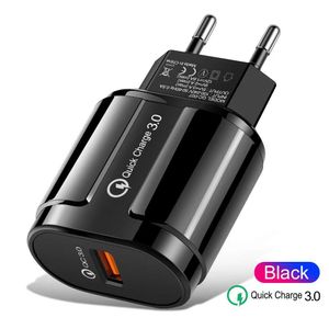 18W snelle oplader 3a QC3.0 USB Quick Charge Wall Charger Adapter US EU -plug voor iPhone Samsung Xiaomi LG smartphone Charger