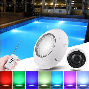 18W IP68 Impermeable LED Piscina Luces Montado en la pared Luz subacuática Cambio de color RGB Lámpara Piscina Lampe 12V Control remoto envío gratis