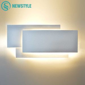 Apliques de pared LED de 18W Iluminación Lámpara de pared interior Lámpara montada contemporánea con carcasa de aluminio para dormitorio interior El Light 210724