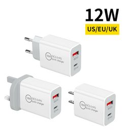 Chargeur PD 18W Double chargeur rapide USB USB QC3.0 Chargeur mural de type C iPhone C 10w