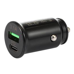 18W PD Fast Car Charger QC 3.0 Snelle opladers Type C USB -plug Mini Size Power Adapter voor iPhone 13 12 11 Samsung S20 S21 Snellaadadapters met winkelbox
