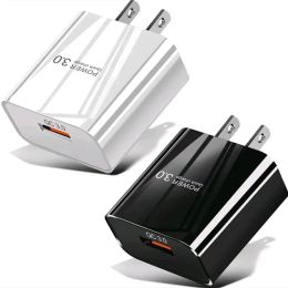 18W QC 3.0 Snelle Adaptieve Oplader USB 3A Snel Opladen Telefoon Oplader Adapter US EU UK Plug Voor samsung S24 Xiaomi IPhone