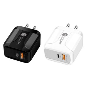 Chargeurs rapides 18W type c + USB PD QC3.0, adaptateur secteur US EU pour iphone 7 8x11 Samsung téléphone Android pc mp4