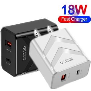 18W rapide QC3.0 type c PD chargeur EU US UK Ac maison voyage chargeurs muraux adaptateur pour IPhone Samsung Huawei Android téléphone pc