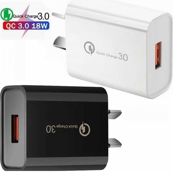 18W US EU UK plug QC3.0 chargeur rapide adaptateur de voyage intelligent 5V 3A QC 3.0 USB charge rapide pour iPhone samsung xiaomi