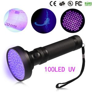 18W UV Zwart Licht Zaklamp 100 LED UV Licht en Blacklight Voor Thuis el Inspectie Huisdier Urine Vlekken LED spotligh267V