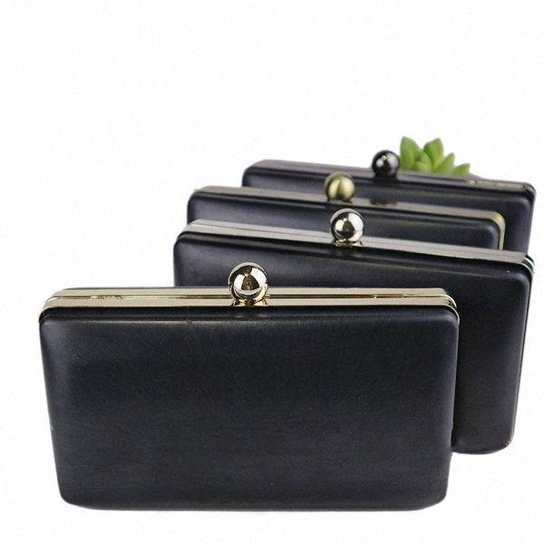 18x10 cm couleur or bourse en métal faisant des fournitures cadre avec boîte en plastique noir pochette pièces accessoires poignées pour sacs à main P89w #